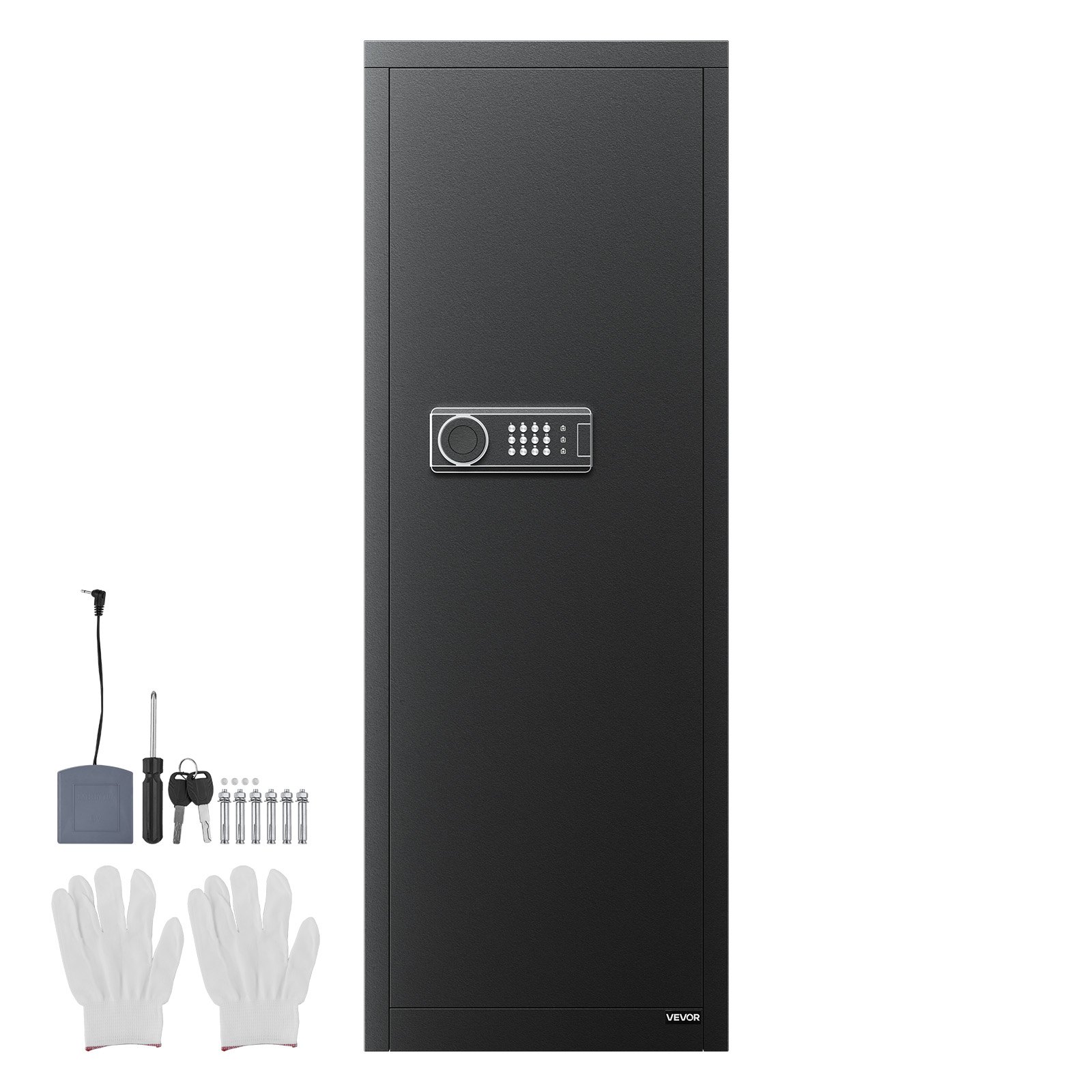 VEVOR 6-8 Gun Safe, Long Gun Cabinet for Rifles and Pistols, Quick Access Rifle Safe with 3 Ammo Slots and 2 Adjustable Racks, Large Digital Cabinet with Key and Password Lock