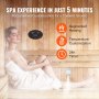 relaxing in a sauna with VEVOR steam shower generator, temperature control, and 24h timer. spa experience in minutes.