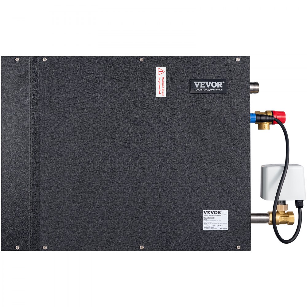 VEVOR 12KW Steam Shower Generator, Segmented Heating & Temperature Customization & 24h Timer Steam Kit, Automatic Drainage Home Steam Shower System Tested to UL Standards