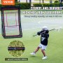 VEVOR Lacrosse Rebounder takapihalle, 4x7 Ft lentopallon pomppimisverkko, pesäpallon Softballin paluuharjoitusnäyttö, säädettävä kulma ampumaharjoitusseinä maalitaululla
