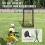 VEVOR Lacrosse Rebounder pentru curte, 4 x 7 ft volei plasă de respingere, Pitchback Throwback Baseball Softball Ecran de antrenament pentru întoarcere, unghi reglabil perete de antrenament pentru antrenament cu țintă