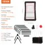 VEVOR Lacrosse Rebounder for Backyard, 1219.2 x 2133.6 mm Volleyball Bounce Back Net, Pitchback Throwback Baseball Softball Return Training Screen, Adjustable Angle Shooting Practice Training Wall with Target