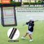 VEVOR Lacrosse Rebounder takapihalle, 5 x 7 Ft lentopallon pomppimisverkko, pesäpallon Softballin paluuharjoitusnäyttö, säädettävä kulma ampumaharjoitusseinä maalitaululla
