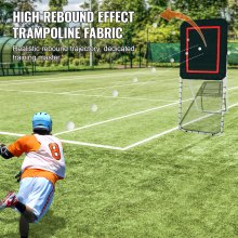 VEVOR Rebounder pliabil pentru lacrosse pentru curte, plasă pentru volei de 3 x 8 ft, ecran de antrenament de retur pentru baseball, softball, unghi reglabil, perete de antrenament pentru antrenament, negru