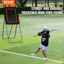 Rebote de lacrosse dobrável VEVOR para quintal, rede de retorno de vôlei de 3x4 pés, tela de treinamento de retorno de softball de beisebol de retrocesso de arremesso, parede de treinamento de prática de tiro em ângulo ajustável, preto