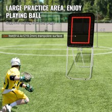 VEVOR Rebounder pliabil pentru lacrosse pentru curte, plasă pentru volei de 3 x 4 ft, ecran de antrenament de retur pentru baseball, softball, unghi reglabil, perete de antrenament pentru antrenament, negru