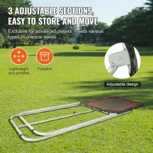 VEVOR Folding Lacrosse Rebounder for Backyard, 3x4 Ft Volleyball Bounce Back Net, Pitchback Throwback Baseball Softball Return Training Screen, Adjustable Angle Shooting Practice Training Wall, Black