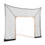 VEVOR Hockey and Lacrosse Goal Backstop, 12x9 ft Lacrosse Net with Extended Coverage, Quick Easy Setup Complete Accessories Training Net, Backyard Lacrosse Equipment, for Youth Adult (NET ONLY)