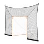 VEVOR Hockey and Lacrosse Goal Backstop, 12x9 ft Lacrosse Net with Extended Coverage, Quick Easy Setup Complete Accessories Training Net, Backyard Lacrosse Equipment, for Youth Adult (NET ONLY)