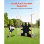 12x9 ft 3-IN-1 Lacrosse Goal Net with Backstop and Target Rebounder Equipment