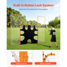12x9 ft 3-IN-1 Lacrosse Goal Net with Backstop and Target Rebounder Equipment