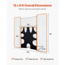 12x9 ft 3-IN-1 Lacrosse Goal Net with Backstop and Target Rebounder Equipment