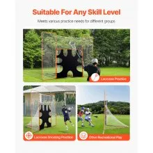 12x9 ft 3-IN-1 Lacrosse Goal Net with Backstop and Target Rebounder Equipment