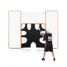 12x9 ft 3-IN-1 Lacrosse Goal Net with Backstop and Target Rebounder Equipment
