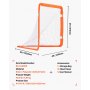 VEVOR Lacrosse Goal, 4' x 4' Small Kids Lacrosse Net, Folding Portable Lacrosse Goal with Carry Bag, Iron Frame Backyard Training Equipment, Quick & Easy Setup, Perfect for Youth Training, Orange