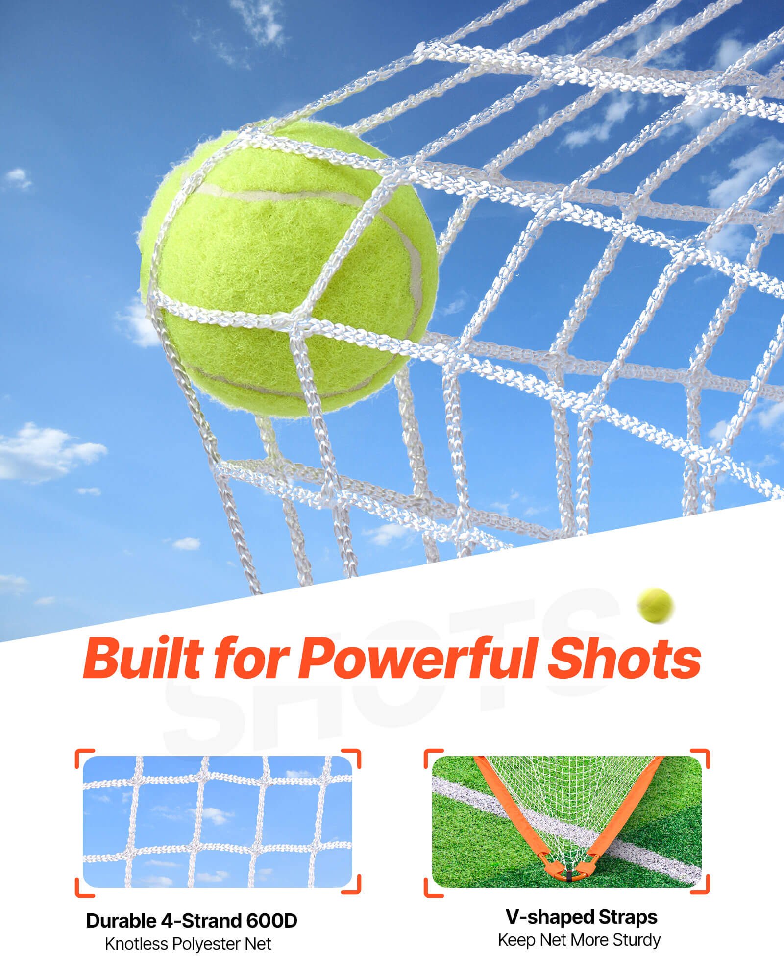 VEVOR Lacrosse Goal, 1.2 mx 1.2 m Small Kids Lacrosse Net, Folding Portable Lacrosse Goal with Carry Bag, Iron Frame Backyard Training Equipment, Quick & Easy Setup, Perfect for Youth Training, Orange