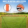VEVOR Lacrosse Goal, 6' x 6' Lacrosse Nett, Sammenleggbart Bærbart Backyard Lacrosse Treningsutstyr, Stålramme Trenings Nett, Rask og enkel oppsett Lacrosse Goal, Perfekt for ungdomstrening for voksne, Oransje