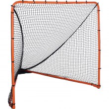 VEVOR Lacrosse Goal, 1.8mx1.8m Lacrosse Net, Folding Portable Backyard Lacrosse Training Equipment, Steel Frame Training Net, Quick & Easy Setup Lacrosse Goal, Perfect for Youth Adult Training, Orange
