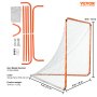 VEVOR Lacrosse Goal, 6' x 6' Lacrosse Net, Steel Frame Backyard Lacrosse Training Equipment, Portable Lacrosse Goal with Carry Bag, Quick & Easy Setup, Perfect for Youth Adult Training, Orange