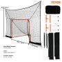 VEVOR Hockey and Lacrosse Goal Backstop with Extended Coverage, 12' x 9' Lacrosse Net, Complete Accessories Training Net, Quick Easy Setup Backyard Lacrosse Equipment, Perfect for Youth Adult Training