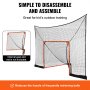 VEVOR lacrosse goal backstop, easy assembly, ideal for kids' outdoor training, reduces ball retrieval hassle.