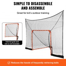 VEVOR Hockey and Lacrosse Goal Backstop with Extended Coverage, 12' x 9' Lacrosse Net, Complete Accessories Training Net, Quick Easy Setup Backyard Lacrosse Equipment, Perfect for Youth Adult Training