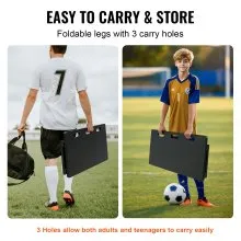VEVOR Tabla de rebote de fútbol, ​​pared de fútbol portátil de 40 x 16 pulgadas con rebote de 2 ángulos, tabla de rebote plegable de HDPE, equipo de entrenamiento de fútbol para niños y adultos, práctica de pases y tiros