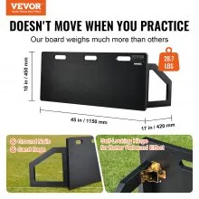 Tablero de rebote de fútbol VEVOR, pared de fútbol portátil de 45" x 18" con 2 ángulos de rebote, tablero de rebote de HDPE plegable, equipo de entrenamiento de fútbol para niños y adultos, práctica de pases y tiros