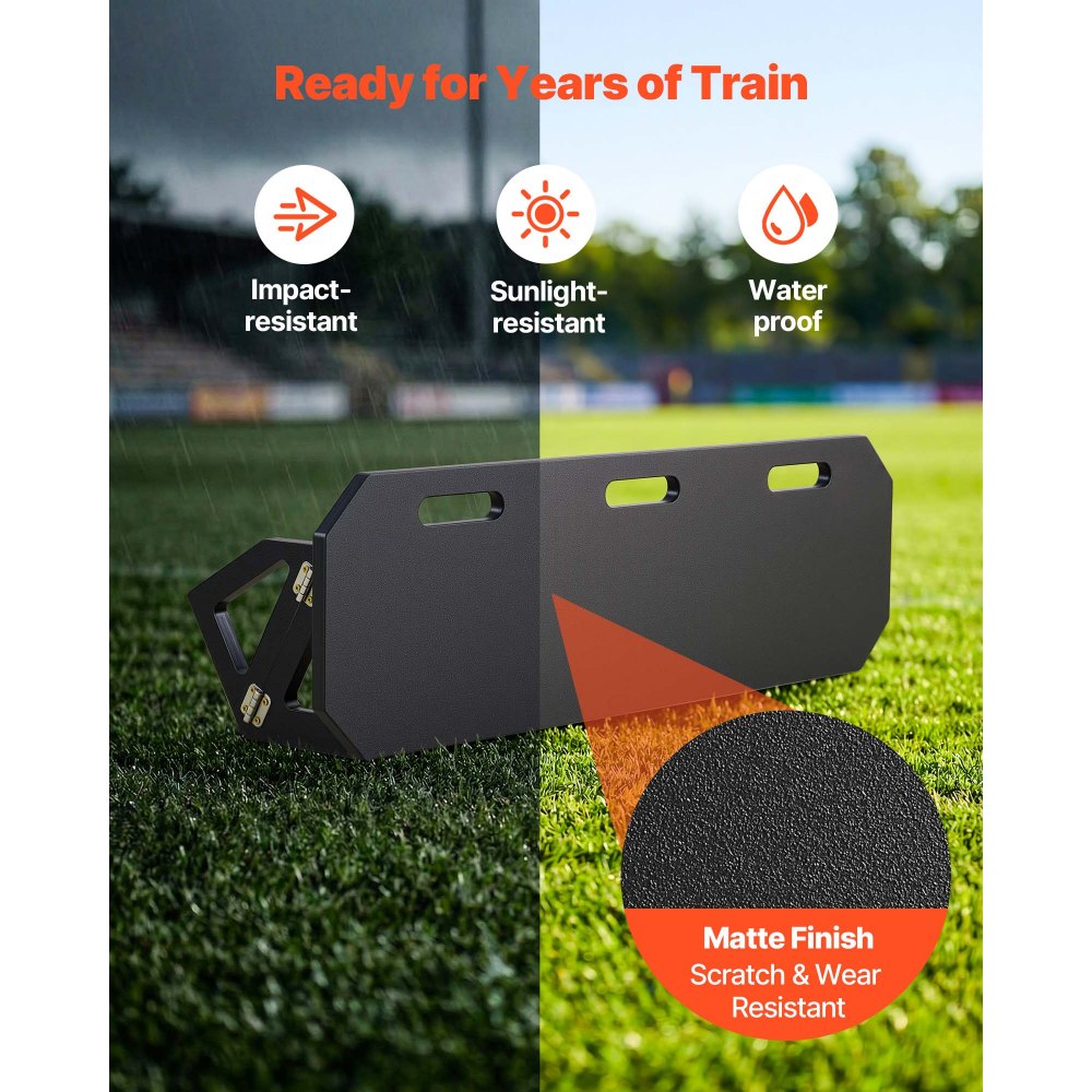 VEVOR Soccer Rebounder Board, 1000 x 300 mm Portable Soccer Rebound Wall, HDPE Sports Kick Back Trainer, 3 Adjustable Angles, Easy Setup Ball Practice Training Equipment for Passing & Reaction Skills