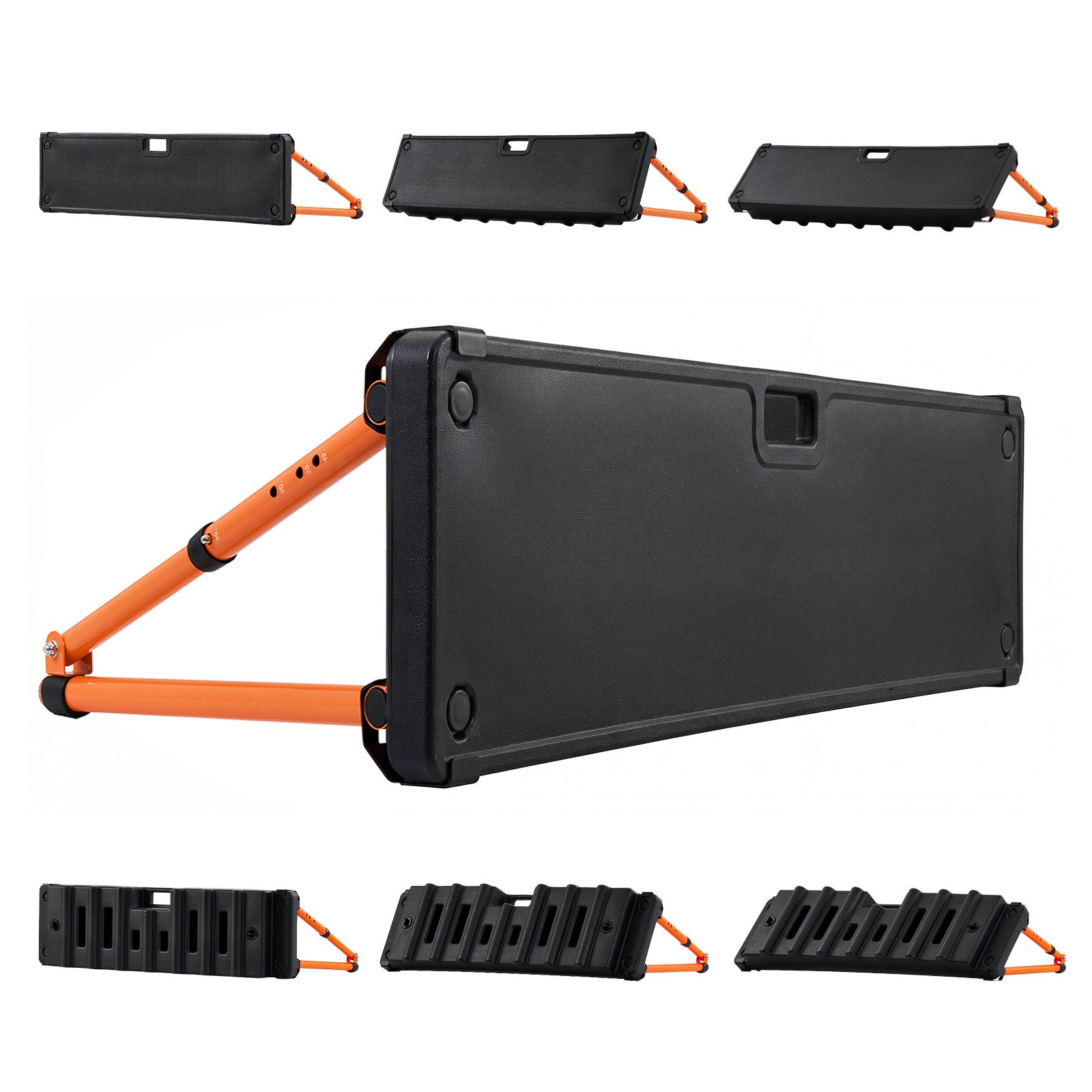 VEVOR Soccer Rebounder Board, 95 x 25 cm Dual-Sided Soccer Rebound Wall, 4 Adjustable Angles, Portable Water-Fillable PE Kickback Trainer, Ground Stakes for Kids Adults, Passing & Shooting Practice