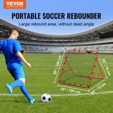 Plasa de rebound pentru fotbal VEVOR, Kick-Back 39"x39", Cadouri portabile de antrenament de fotbal, Plasa de poarta cu unghiuri complet reglabile, Ajutoare si echipamente pentru copii, adolescenti si toate varstele, Configurare usoara si depozitare perfecta