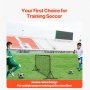 VEVOR Soccer Rebound Trainer, 6x4FT Iron Soccer Training Equipment, Sports Football Rebounder Wall, Double-Sided Rebounding Net, Easy Assembly, Perfect for Backyard Practicing, Solo Training, Passing
