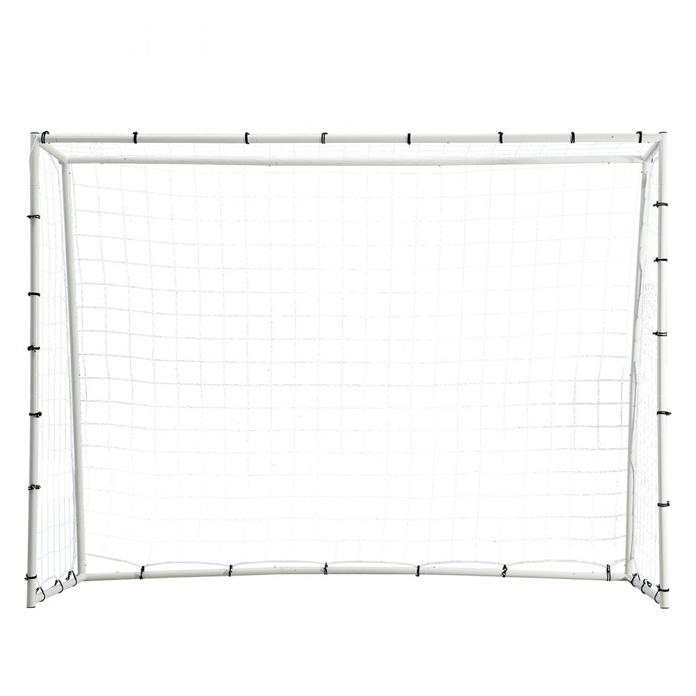 VEVOR Soccer Rebound Trainer, 8x6FT Iron Soccer Training Equipment, Sports Football Rebounder Wall with Double-Sided Rebounding Net & Goal, Perfect for Backyard Practicing, Solo Training, Passing