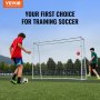 VEVOR Soccer Rebound Trainer, 8x6FT Iron Soccer Training Equipment, Sports Football Rebounder Wall with Double-Sided Rebounding Net & Goal, Perfect for Backyard Practicing, Solo Training, Passing