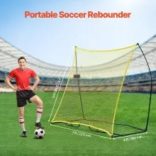 Red de rebote para fútbol portátil de 7 x 7 pies con bolsa portátil