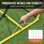 VEVOR Soccer Trainer, 2-IN-1 Portable Soccer Rebounder Net, 72"x51" Iron Soccer Practice Equipment, Sports Football Rebounder Wall with Portable Bag, Perfect for Team Solo Training, Passing, Volley