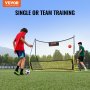 VEVOR Soccer Trainer, 2-IN-1 Portable Soccer Rebounder Net, Iron Soccer Practice Equipment, Sports Football Rebounder Wall with Portable Bag, Perfect for Team Solo Training, Passing, Volley