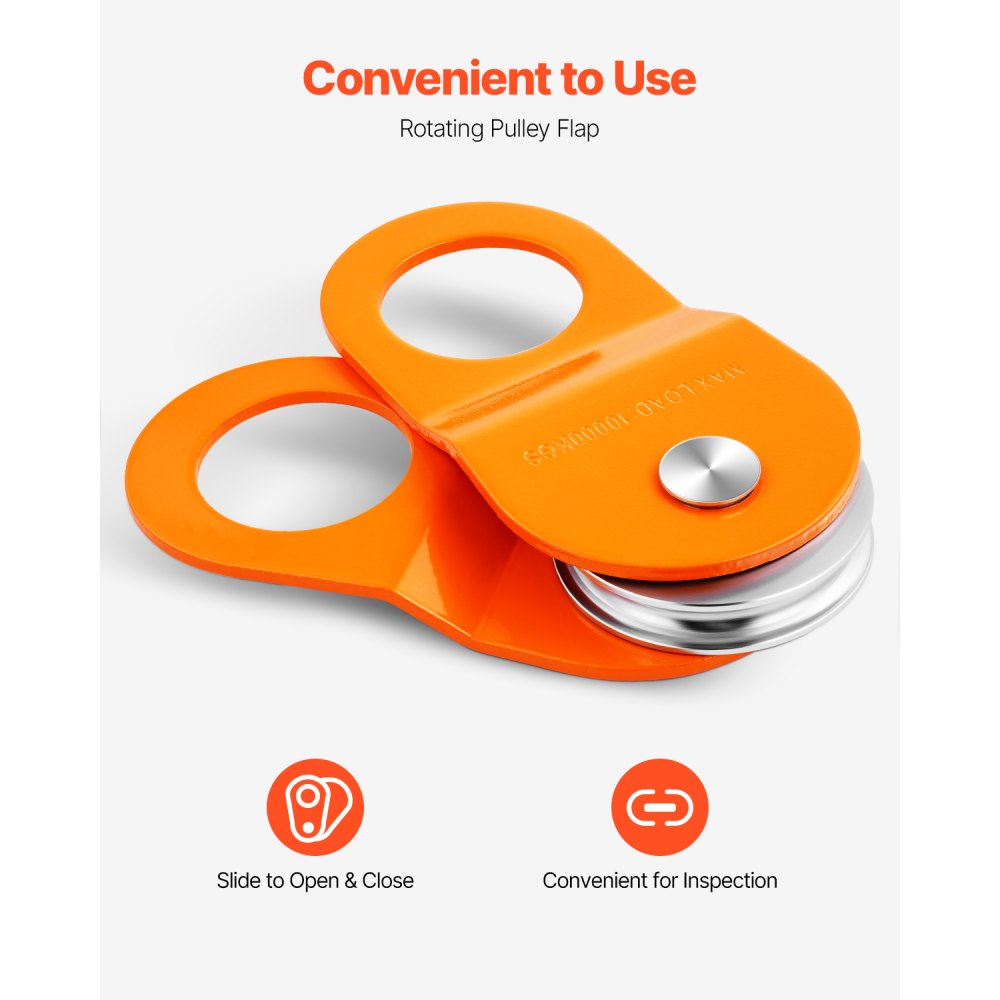 VEVOR 10 T Winch Snatch Block, 22,000 lbs Capacity Block and Tackle Pulley System, Work with 0.4" - 0.55" Rope, Winch Hook Accessories, Heavy Duty Offroad Recovery Accessory for Truck Tractor ATV UTV