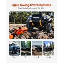 VEVOR 10 T Winch Snatch Block, 22,000 lbs Capacity Block and Tackle Pulley System, Work with 0.4" - 0.55" Rope, Winch Hook Accessories, Heavy Duty Offroad Recovery Accessory for Truck Tractor ATV UTV