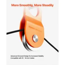 VEVOR 10 T Winch Snatch Block, 22,000 lbs Capacity Block and Tackle Pulley System, Work with 0.4" - 0.55" Rope, Winch Hook Accessories, Heavy Duty Offroad Recovery Accessory for Truck Tractor ATV UTV