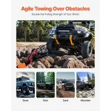 VEVOR 30 T Snatch Block for Winch Recovery, 66,000 lbs Break Strength Pulley System with 0.4" - 0.55" Rope, Heavy Duty Offroad Recovery Accessory for Towing & Recovery on Truck, Tractor, ATV & UTV