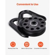 VEVOR 14.5 Ton Snatch Block for Winch Recovery, Heavy Duty 32,000 lbs Break Strength, Work with 3/8 inch Rope, Compact Offroad Recovery Accessory for Towing & Recovery on Truck, Tractor, ATV & UTV