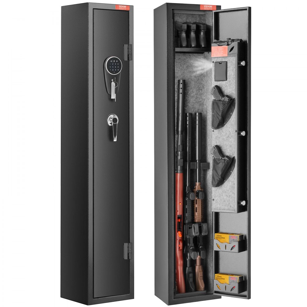 VEVOR Gun Safe Rifle Safe com teclado digital e trava para 3 rifles e 4 pistolas