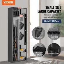 VEVOR 2 Rifles Gun Safe, Rifle Safe with Lock & Digital Keypad, Quick Access Gun Storage Cabinet with Removable Shelf, Pistol Rack, Rifle Cabinet for Home Rifle and Pistols