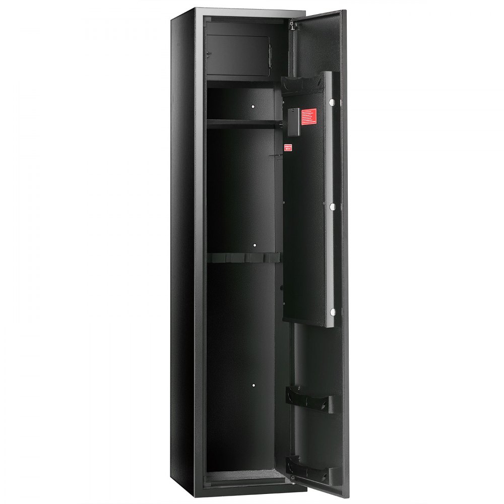 VEVOR 5 Rifles Gun Safe, Rifle Safe with Lock & Digital Keypad, Gun Storage Cabinet with Built-in Storage Locker and Removable Storage Shelf for Home Long Gun and Pistols