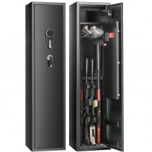 VEVOR 5 Rifles Gun Safe, Rifle Safe with Digital Keypad & Lock, Gun Storage Cabinet with Built-in Storage Locker, Removable Storage Shelf for Home Long Gun and Pistols