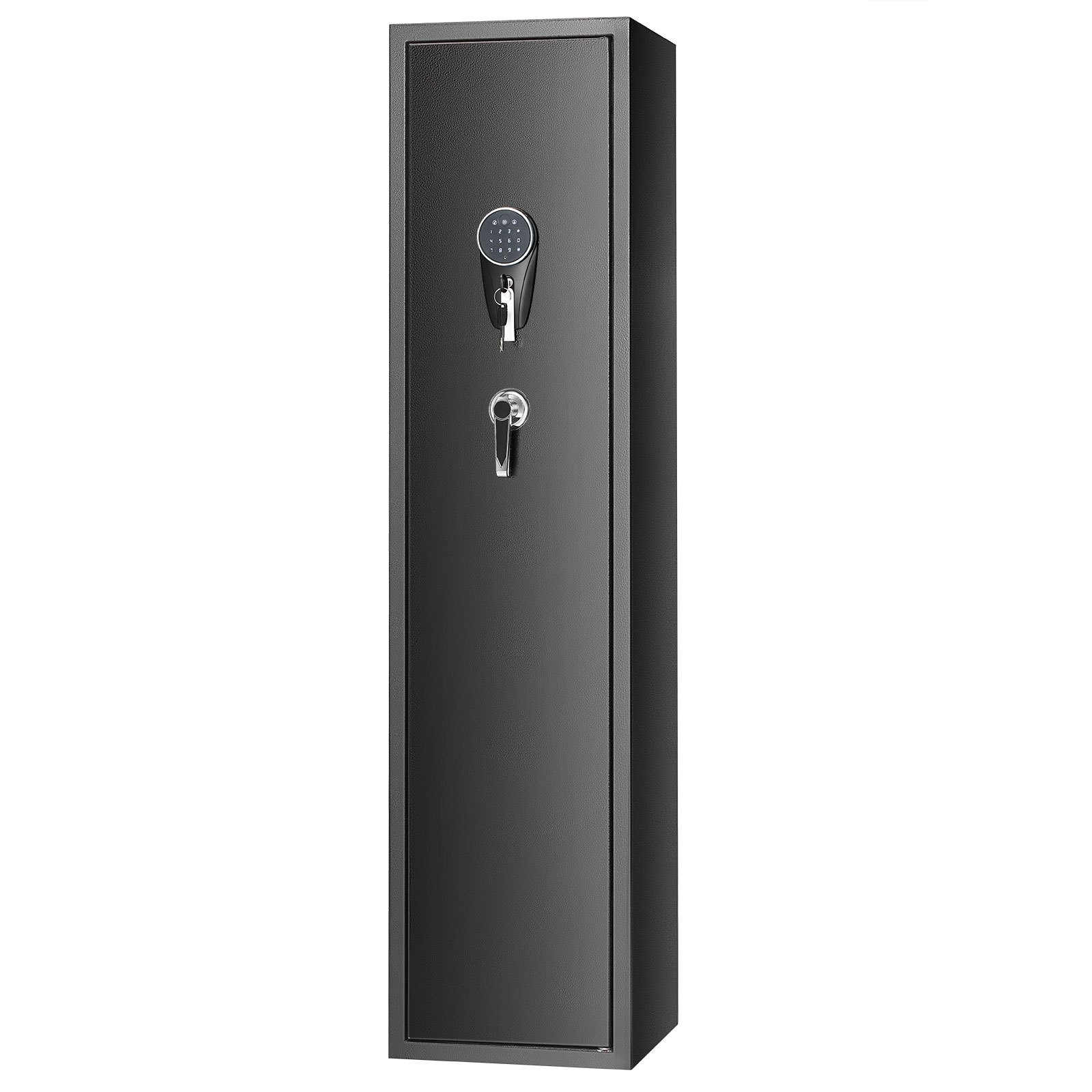 VEVOR 5 Rifles Gun Safe, Rifle Safe with Lock & Digital Keypad, Gun Storage Cabinet with Built-in Storage Locker and Removable Storage Shelf for Home Long Gun and Pistols