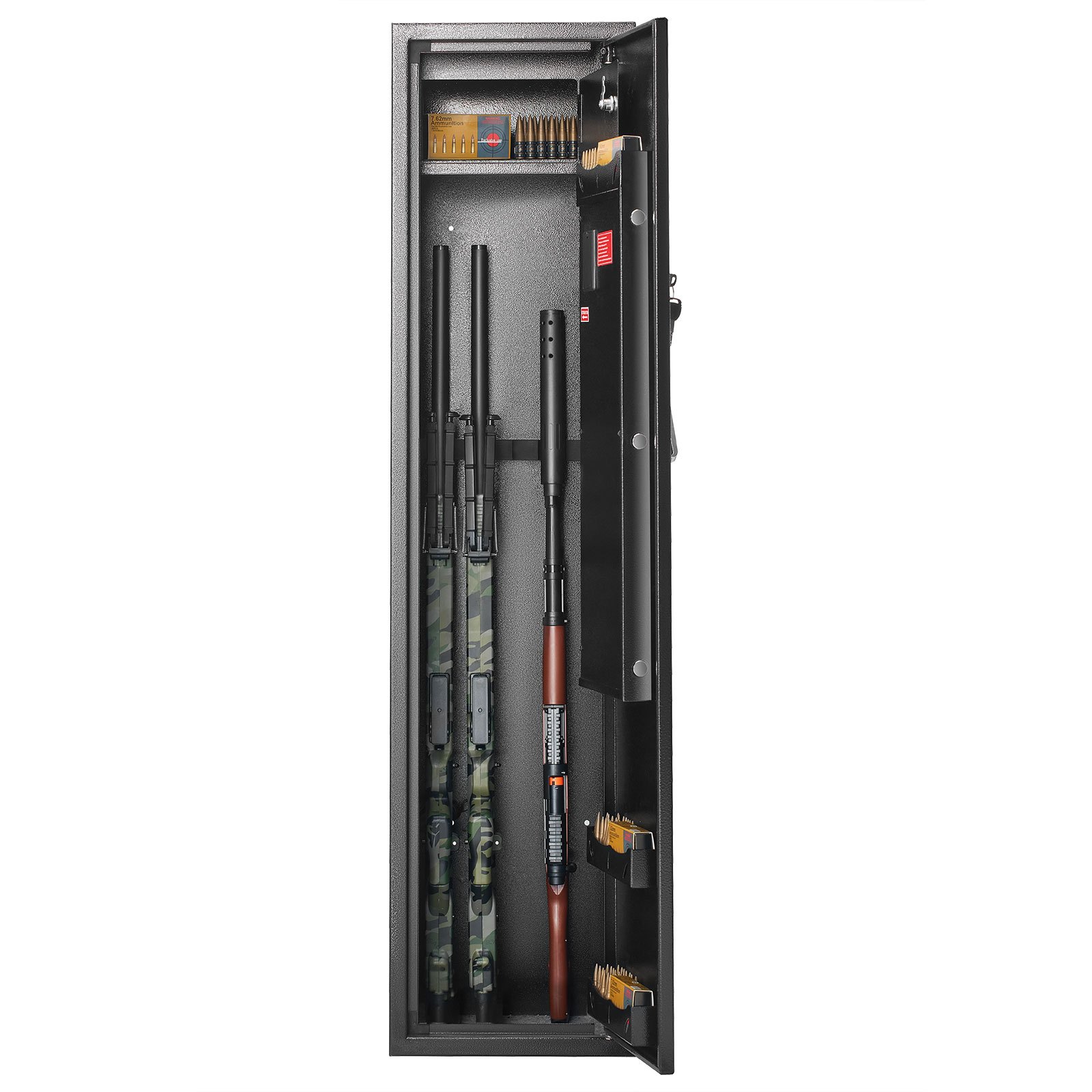 VEVOR 5 Rifles Gun Safe, Rifle Safe with Lock & Digital Keypad, Gun Storage Cabinet with Built-in Storage Locker and Removable Storage Shelf for Home Long Gun and Pistols