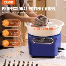 VEVOR Pottery Wheel 11in Ceramic Wheel Foot Pedal Touch Screen Apron 350W Blue