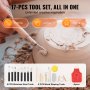 17-piece pottery tool set for trimming, carving, and shaping, ideal for VEVOR pottery wheel users.